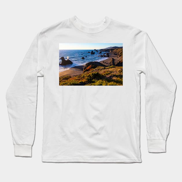 Coastal Bluffs On Sonoma Coast Long Sleeve T-Shirt by photogarry